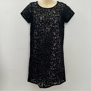 LOFT Black Lace Sheath Mini Dress size 0